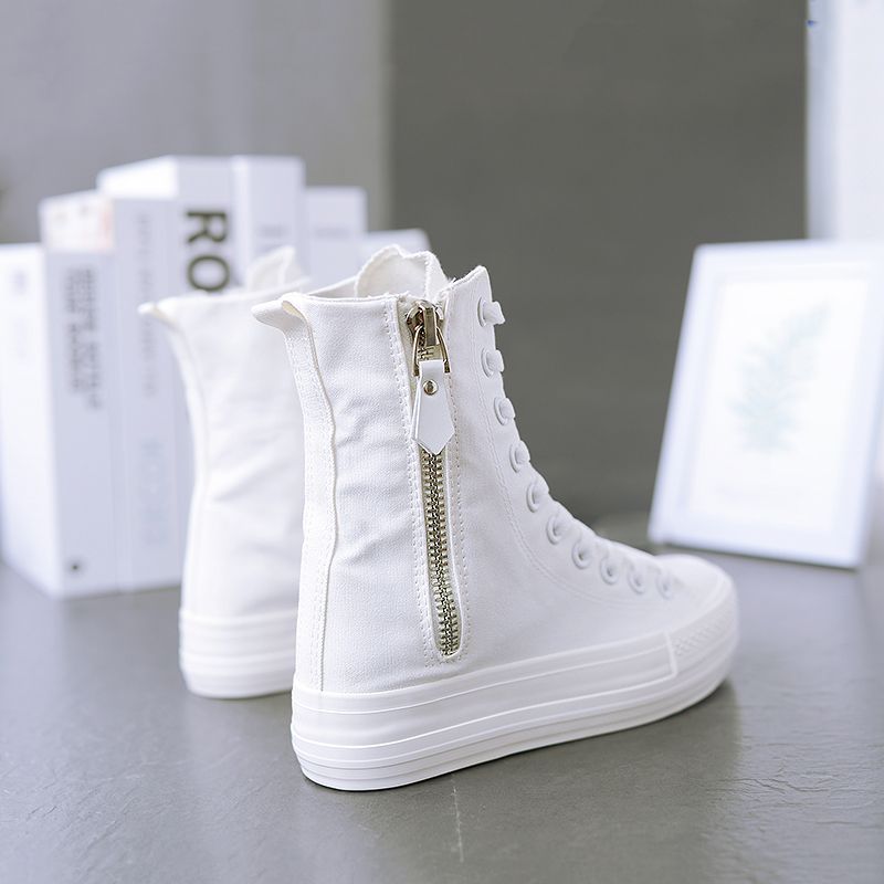 Canvas Boots With High Tops And Platforms