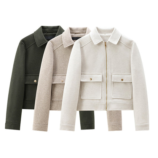 Women's Zipper Ornament Soft Jacket Coat